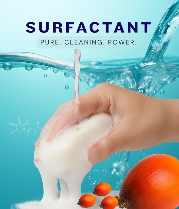 Surfactants derived from palm oil used in detergents shampoos cleaning products and personal care formulations