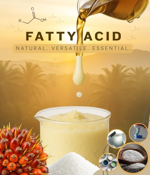 Palm oil fatty acids used in oleochemicals, soaps, detergents, cosmetics and industrial applications