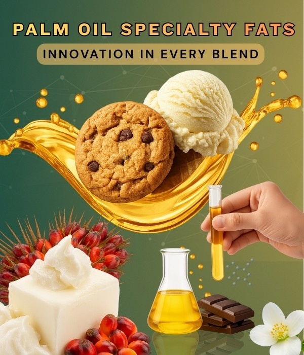 Palm oil specialty fats used in bakery chocolate confectionery and food processing industries