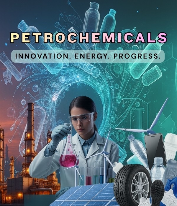 Global petrochemical industry producing plastics polymers energy materials and industrial chemicals
