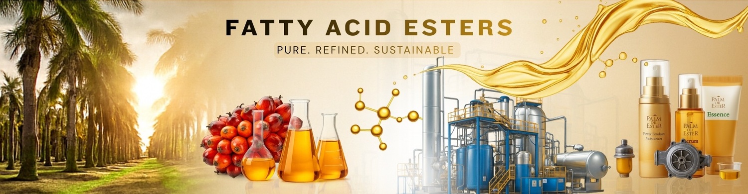 Fatty acid esters derived from palm oil used in oleochemicals cosmetics lubricants and industrial applications