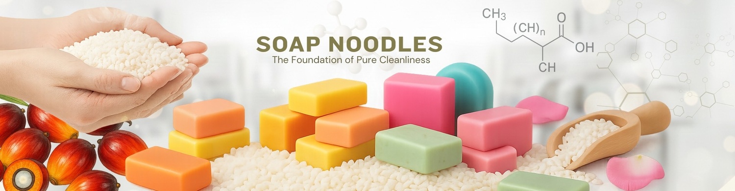 Soap noodles made from palm oil used for bar soap manufacturing and personal care products