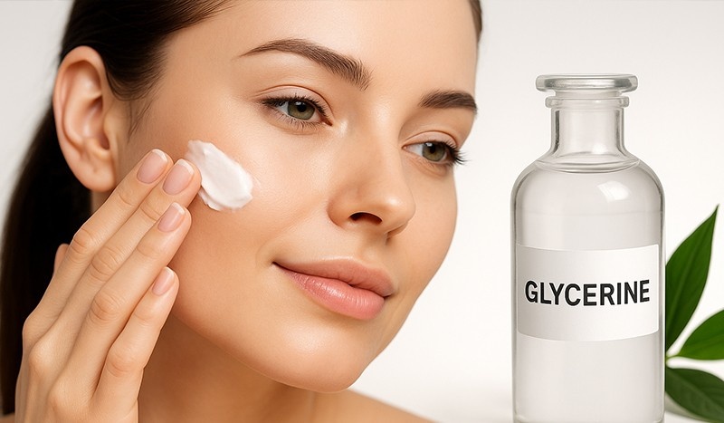 Refined glycerine used in skincare and cosmetic formulations for moisturizing and skin hydration representing global glycerine market demand